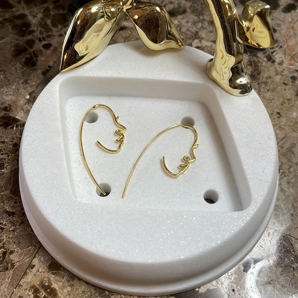 Free People Gold Tessa Silhouette Face Earrings - Picture 6 of 7